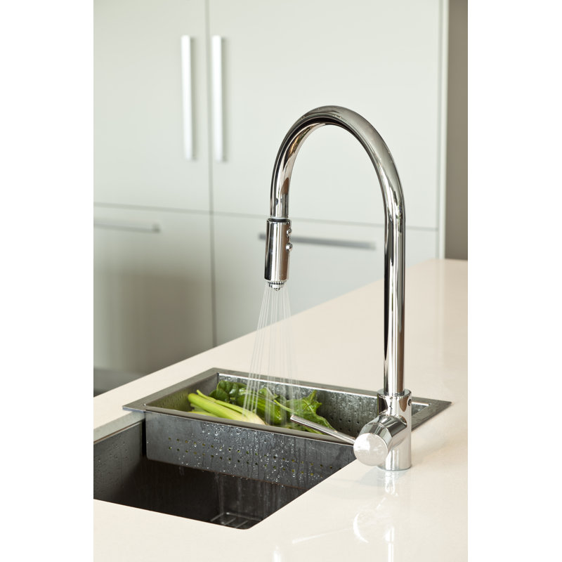 Bossini Tall Pull-Down Kitchen Faucet, Polished Chrome