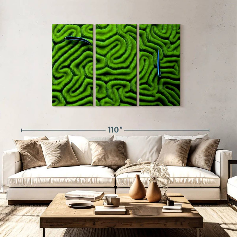 Corail vert Brampt, H 48 po x l 74 po