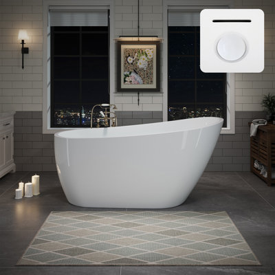 60'' x 31.5'' Freestanding Soaking Acrylic Bathtub
