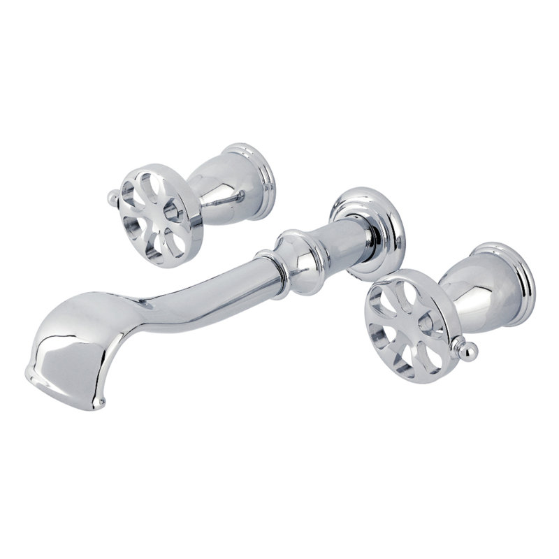 Kingston Brass Belknap Two-Handle 3-Hole Wall Mount Roman Tub Faucet, Polished Chrome