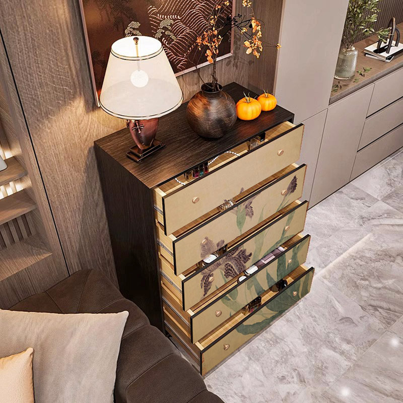 Armoire de rangement décorative en bois massif, Walnut