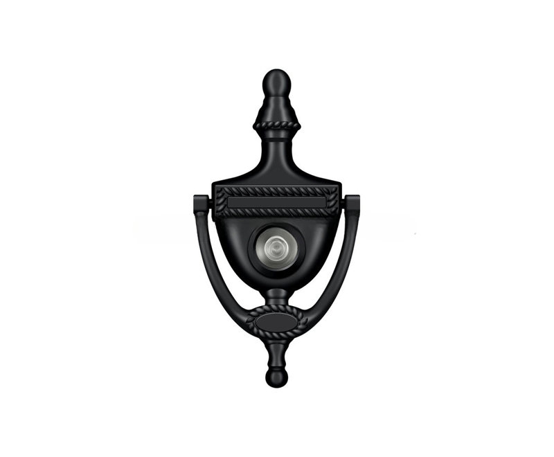 EBCC1E786FAA43AB919E5CE92060971F Door Knocker-Viewer, Victorian Rope in Paint Black, Painted Black