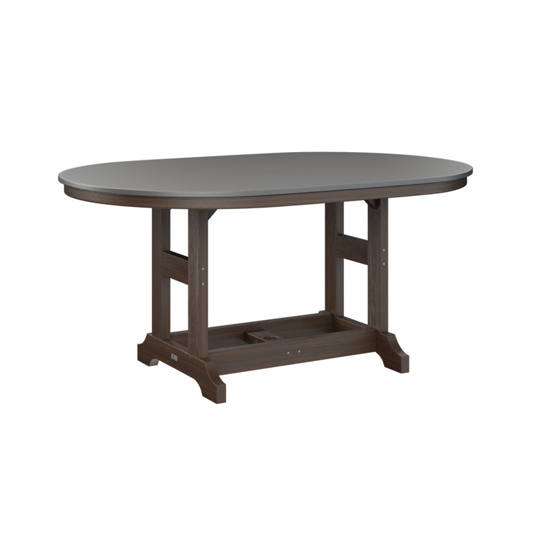 Table de salle à manger Berlin Classic, Imbuia, Acier inoxydable martelé