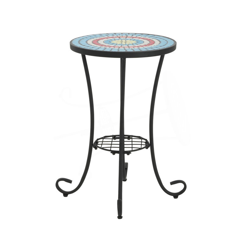 Table d'appoint de patio avec tablette