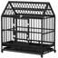 Caisse pour chien robuste avec 4 roues verrouillables, portes doubles et plateau amovible, noir