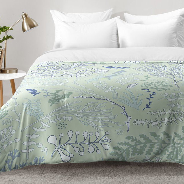 Monika Strigel Modern & Contemporary Polyester Floral Comforter, Twin XL Comforter + 1 Standard Sham