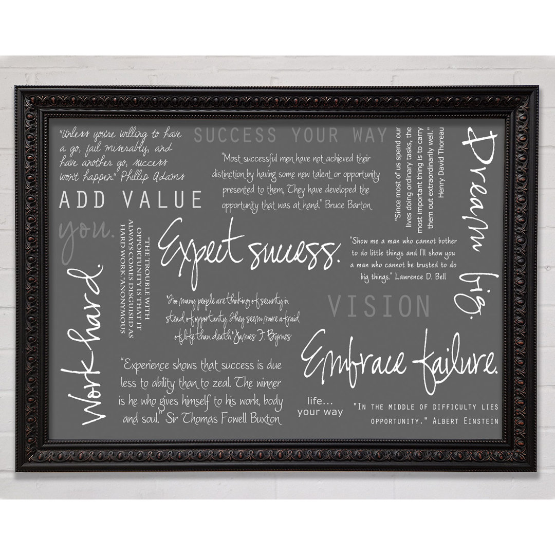 Work Hard Dream Big Expect Success Lime Green - Single Picture Frame Art Prints