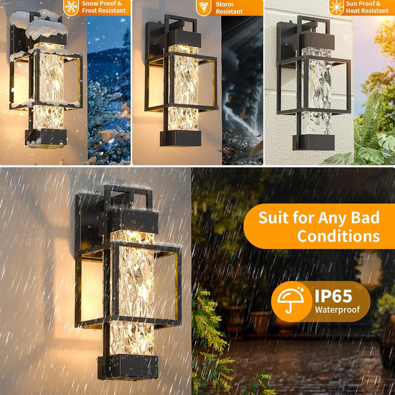2 Pack Dusk to Dawn Outdoor Porch Light Fixtures Wall Mount