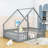 Wood House-Shaped Floor Bed With Guardrails-1670967923-1670967924
