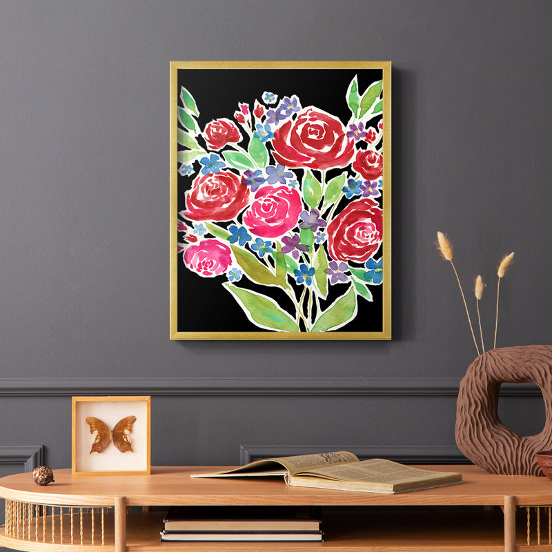 Floral Choir Bouquet, reproduction encadrée - bois massif, H 14 po x l 11 po