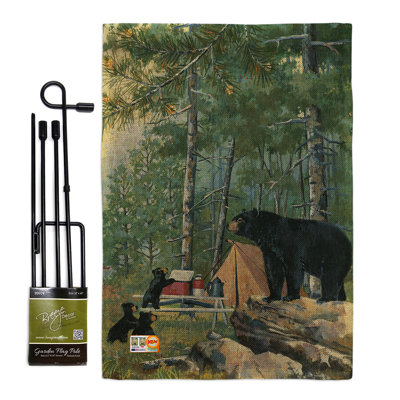 Camping en polyester de 2 côtés 19 x 13 po drapeau de jardin