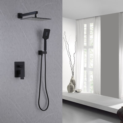 10" Square Complete Shower System With Rough-in Valve And Hand Shower
