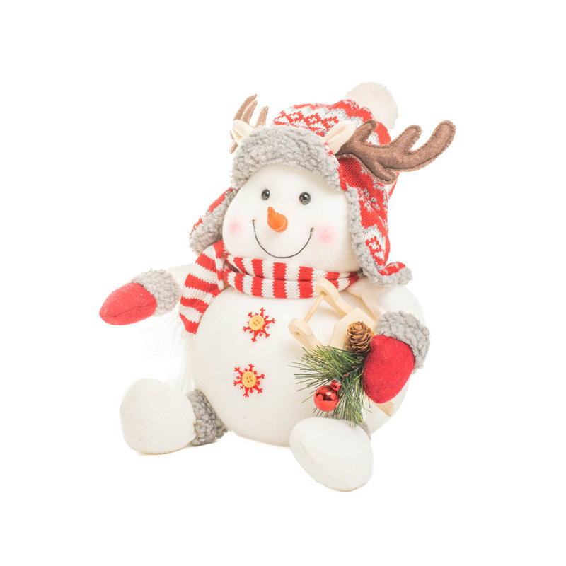 Bonhomme de neige blanc assis