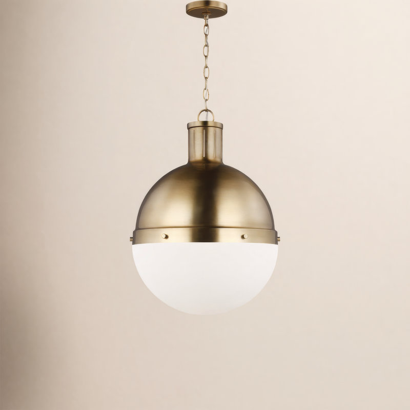 Geoffrey 1-Light Globe Pendant with Steel Fixture, 22" H x 16" W x 16" D, No , Satin Bronze