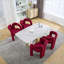 Ensemble de 2 fauteuils d'appoint rembourrés en velours de velours en peluche rouge Ruby, fauteuils modernes pour salon, pour adultes-531152088