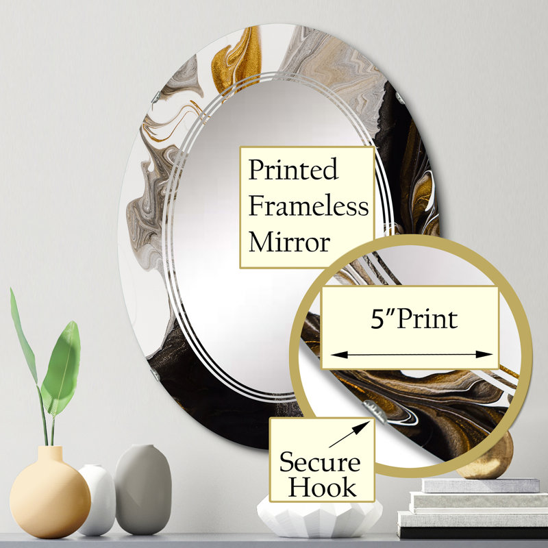 Miroir mural moderne doré et doré IV, 30 po x 20 po