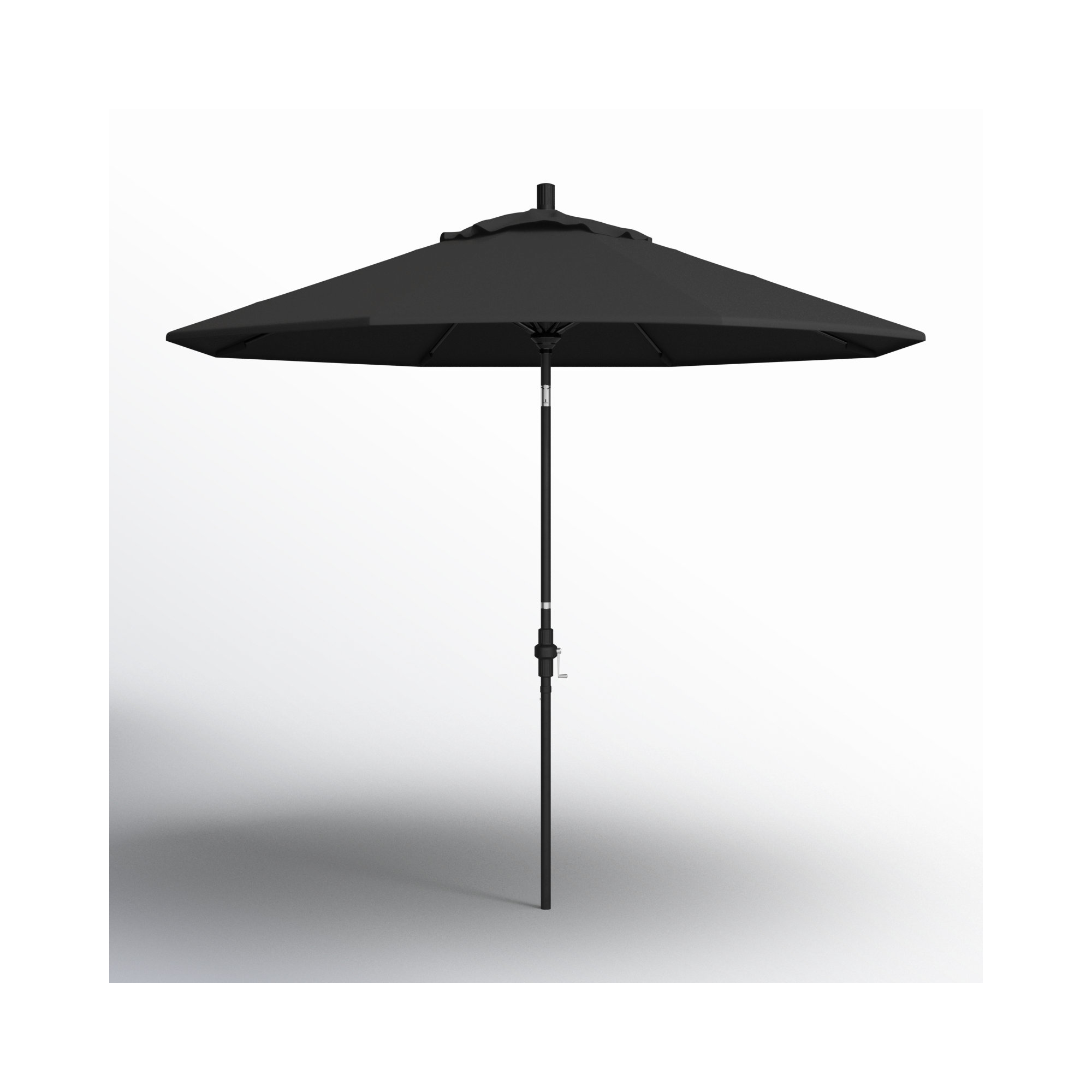 Roverta 9' Market Sunbrella® Umbrella, Canvas Granite Sunbrella® Canvas, Silver