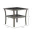 Table d'appoint en rotin Outsunny, table de bout d'extérieur avec tablette de rangement, cadre carré en aluminium, table basse avec plateau en verre trempé, sable-134497975