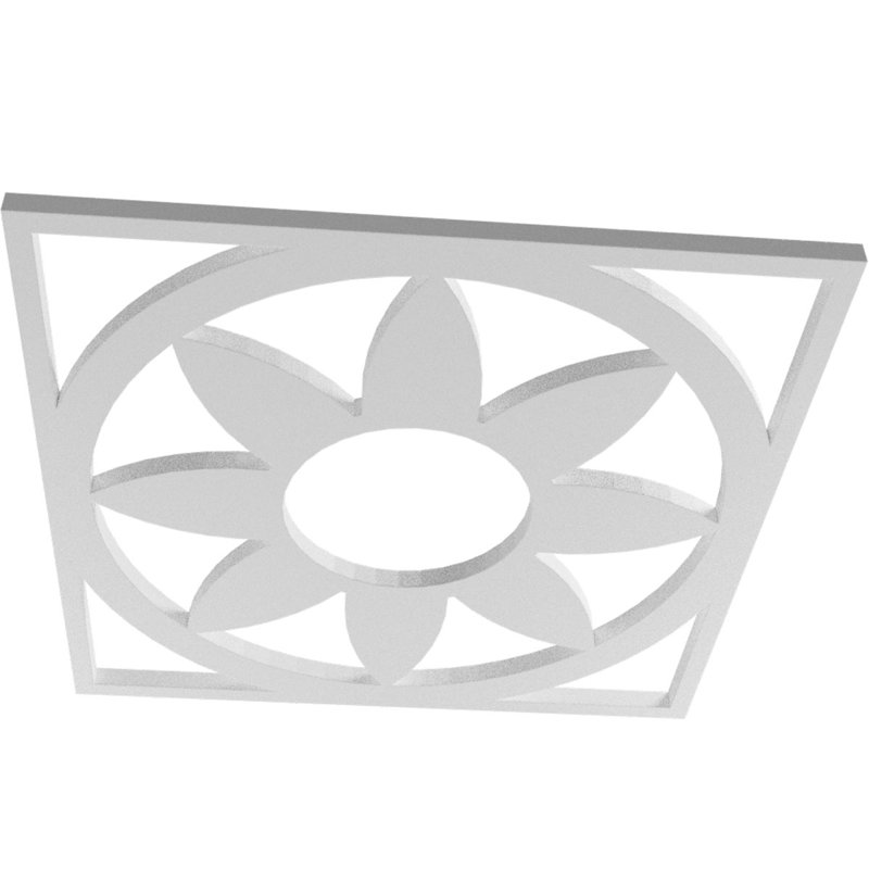 Médaillon de plafond percé en PVC de qualité architecturale Blume, H 24 po x l 24 po x P 0,75 po, Inachevé