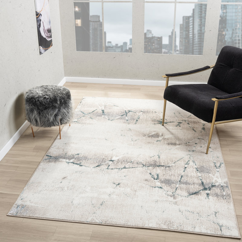 Myloh Modern Abstract Performance Indoor Area Rug, Rectangle 7'5" x 9'5"