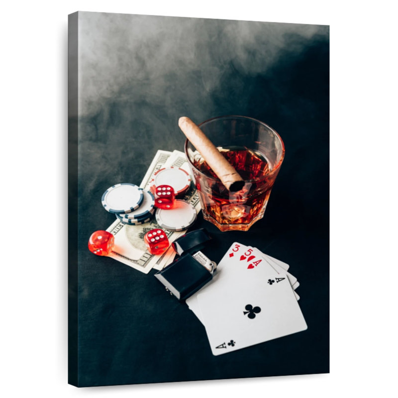 Senne Casino Cigar And Drink, 36" H x 24" W