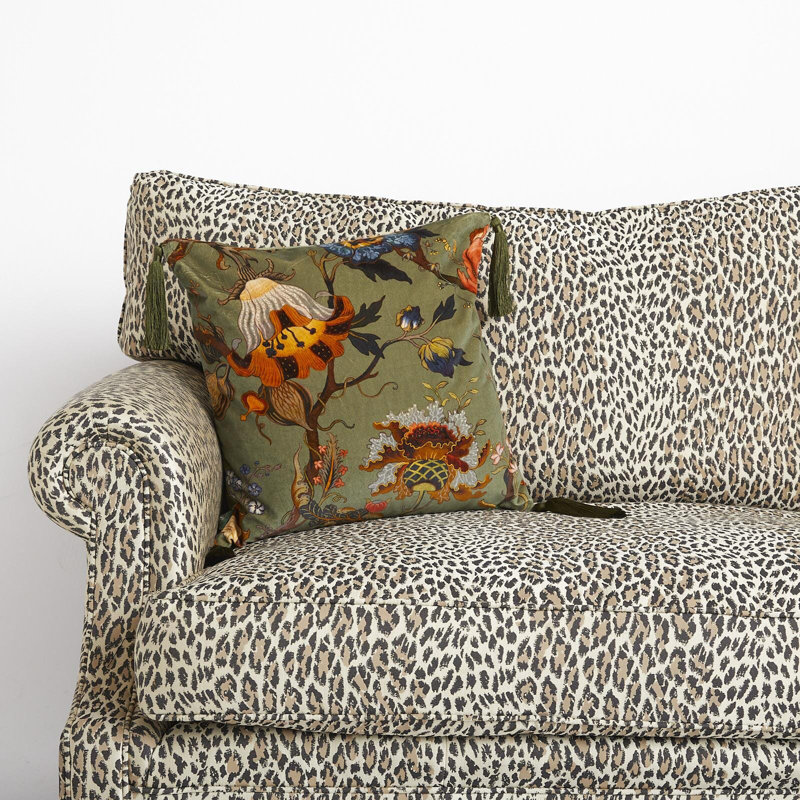 Artemis Throw Square Pillow Cover & Insert, 23.62"H x 23.62"W, Petrol Floral