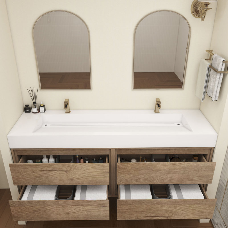 Victoria 72''Bathroom Vanity Base, Teak Oak