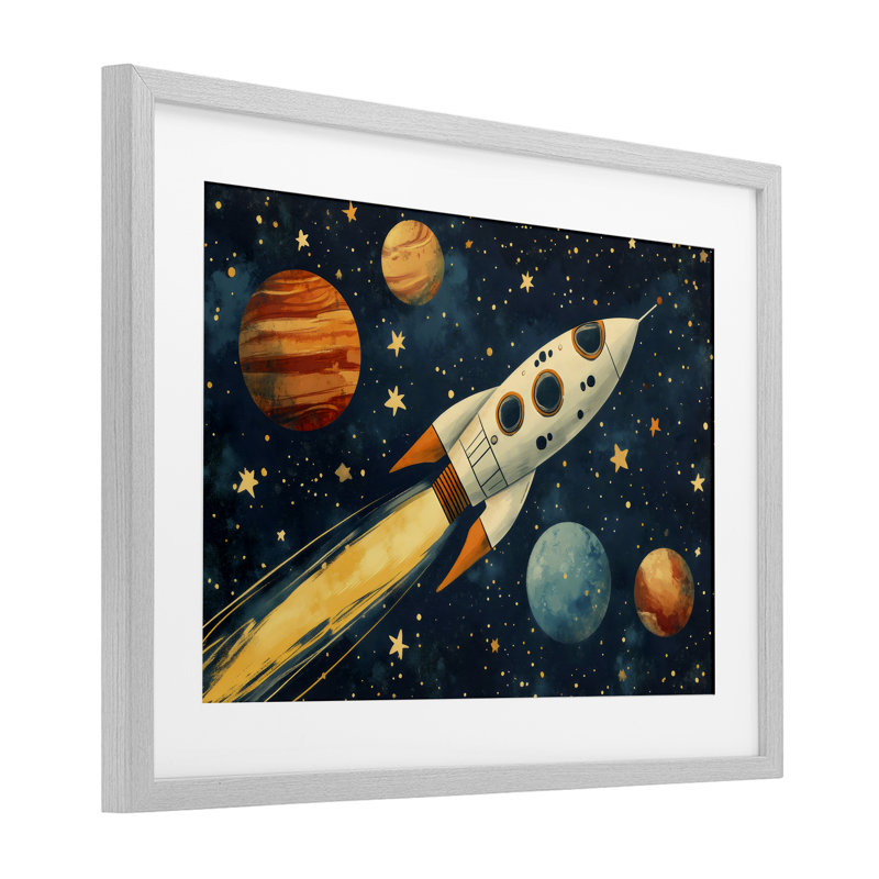 «Soaring Through Space», reproduction encadrée sous verre, design by Creative Studio, Cadre de ferme gris, H 14 po x l 20 po