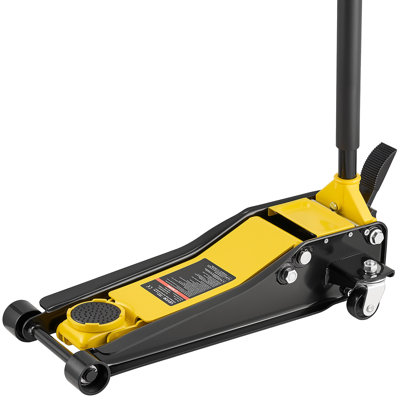 Low Profile Floor Jack, 3 Ton (6614 lbs) Capacity, Steel Racing Floor Jack with Dual Pistons Quick Lift Pump & SUV Adapter, Hydraulic Trolley Car Lift for Sports Cars, Lifting Range 2.95"-19.7"