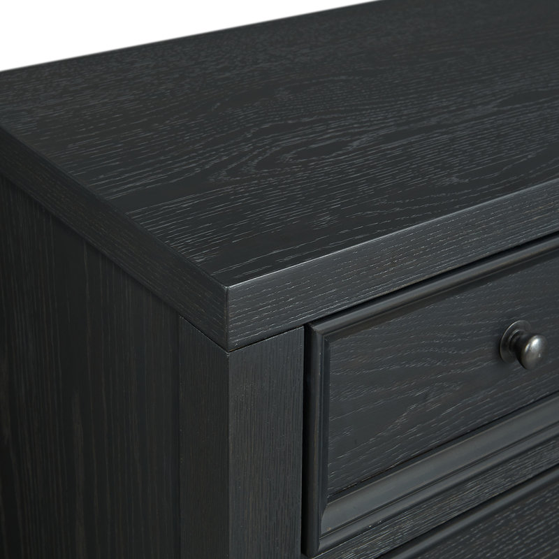 Commode 6 tiroirs ébène, Noir