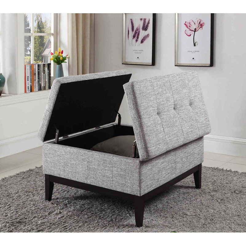 Table basse à plateau relevable avec rangement, Gris
