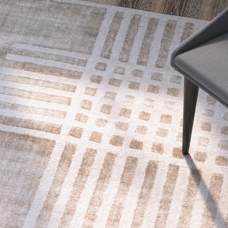 Tapis en coton tissé à la main Endor, Rectangle 6 pi x 9 pi