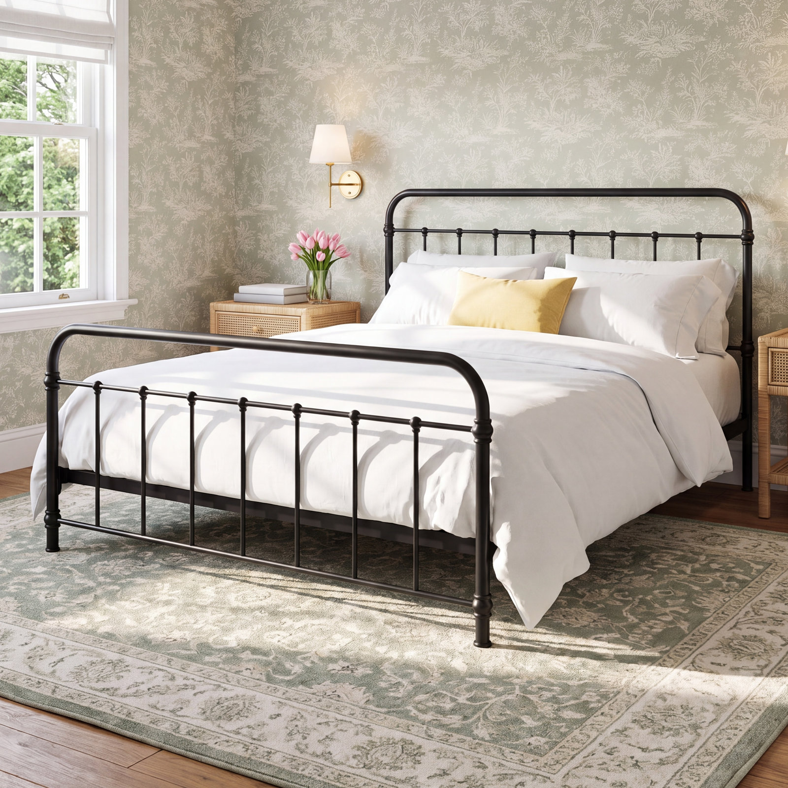 Niles Metal Bed, King, Black
