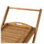 Chariot-bar en bois d'acacia teinté naturel avec roues