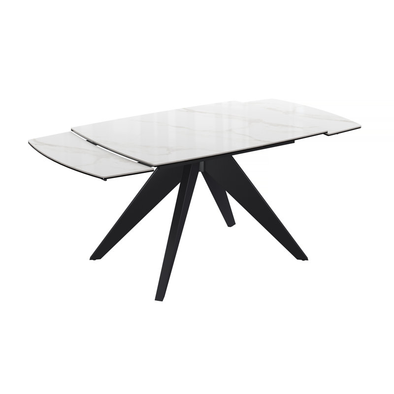 Baugus 120-180cm Ceramic Extending Dining Table, White