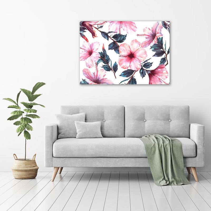 Hibiscus Flowers - No Frame Print on Glass