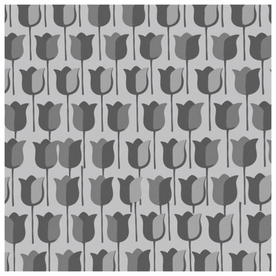 Édredon gris répétition tulipe