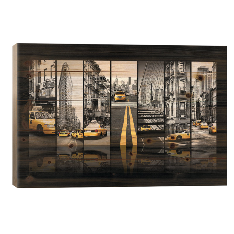 «Seven of 7 NYC B&W III» par Philippe Hugonnard - impression sur bois sans cadre, L 26 po x H 18 po