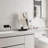 Modern Vanity Rectangular LED Makeup Mirror with Tabletop Base
