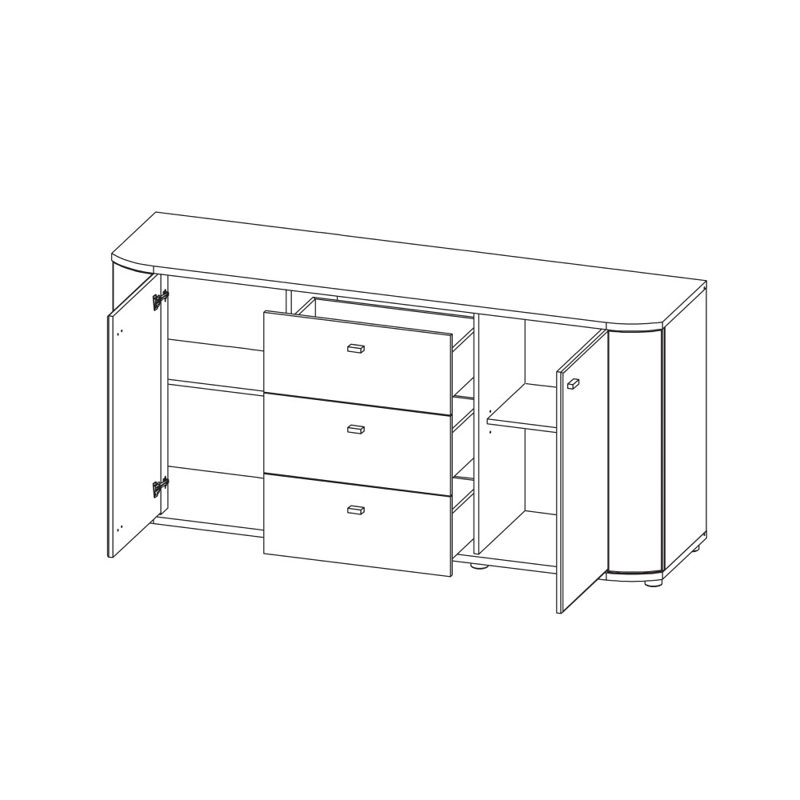 Iduna 167cm Sideboard, White/Brown