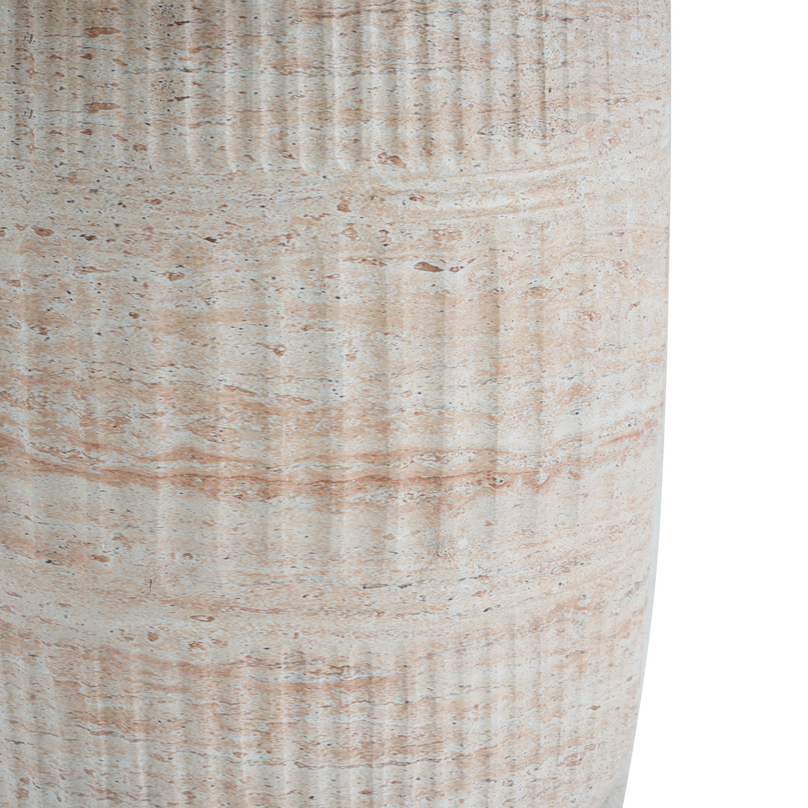 Isolde 15'' Stone Outdoor Side Table, Travertine