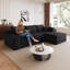 Canapé modulaire en velours côtelé 94 po