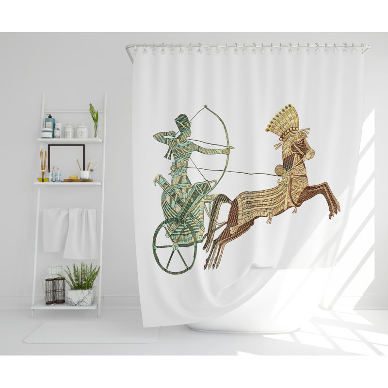 Rothmar 2 Piece Polyester Shower Curtain Set, 168cm H x 168cm W