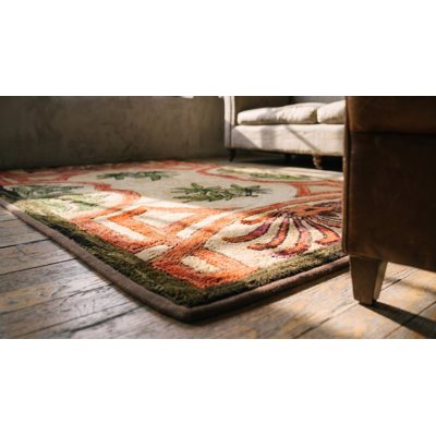 Tapis antique à motif d'étoile et de feuille à 5 pointes Antique