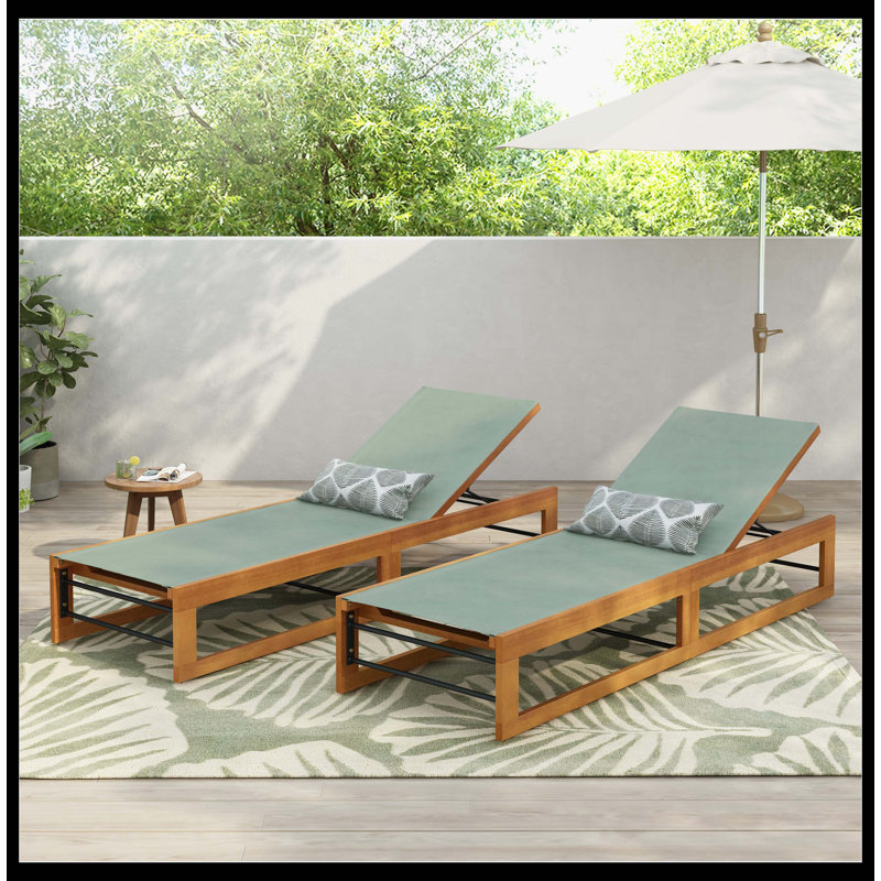 Outdoor Chaise Lounge Chair Set Of 2, Durable All-Weather Recliners, Plush Comfort For Patio, Poolside & Beach Sunbathing, 2