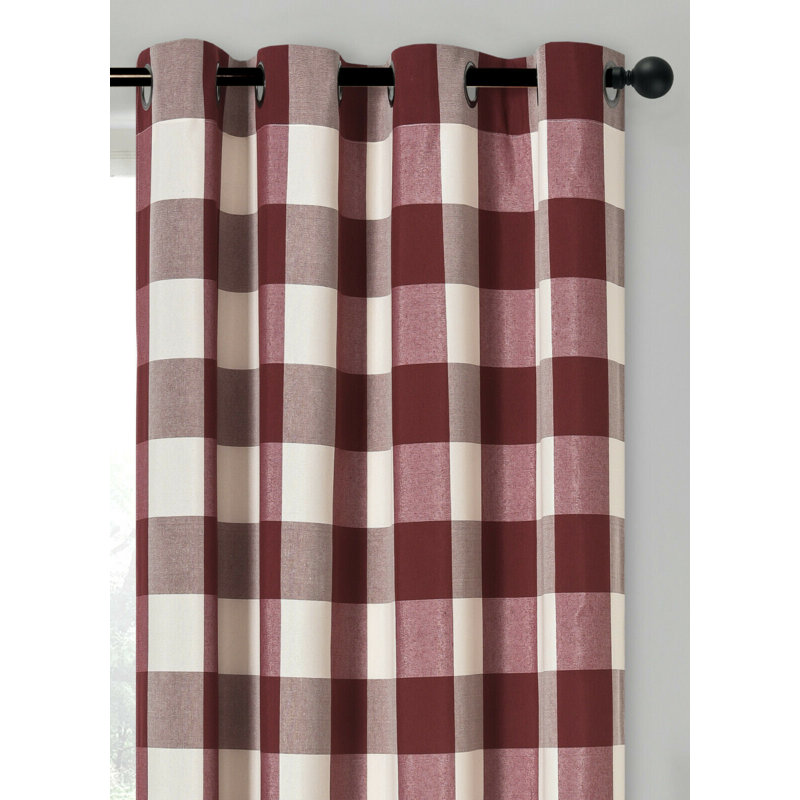 Estiven Cotton Blend Curtain Pair, Burgundy
