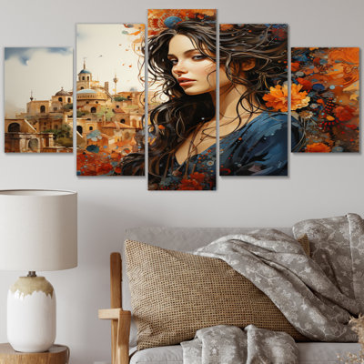 «Coral Blue Mexico», reproduction d'art sur toile - 5 panneaux