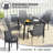 Round 4 - Person Outdoor Dining Set with 4 Stackable PVC-coated polyester Armrest Chairs-451664562