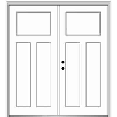 Craftsman 80'' Paneled Fiberglass Front Entry Doors