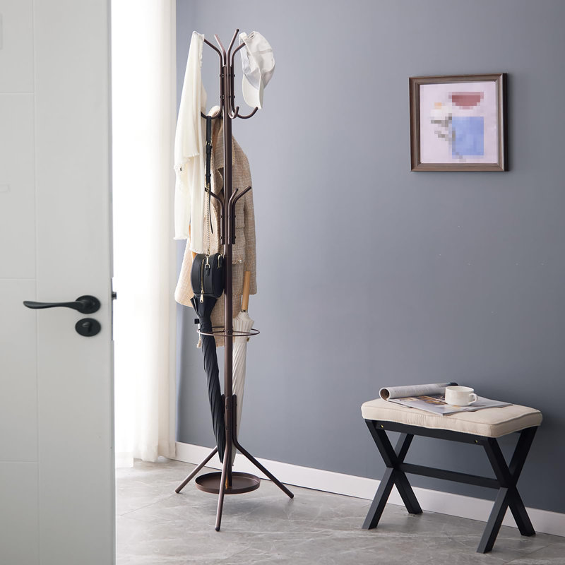 Freestanding 2-In-1 Coat Rack With Rain Cover, White